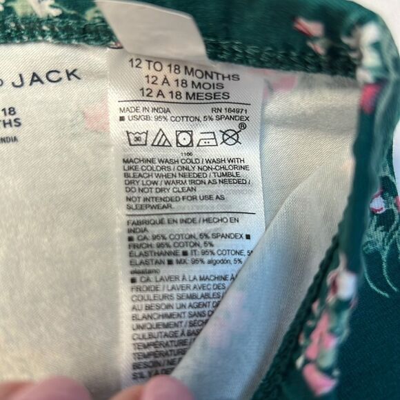 Janie and Jack 100048351 The Everyday Legging - emerald eyes floral NWT 12-18 m - Picture 6 of 6